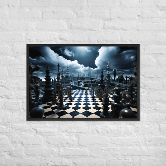 En passant; AI Chess, Framed Poster Print 24x36