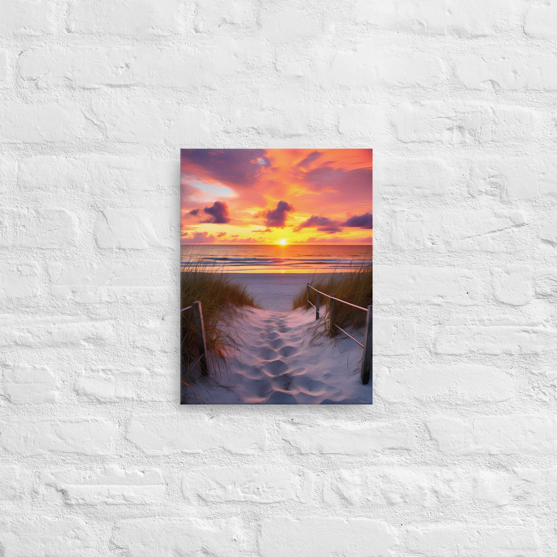 Florida Beach at Sunrise, Thin Canvas Print 12x16