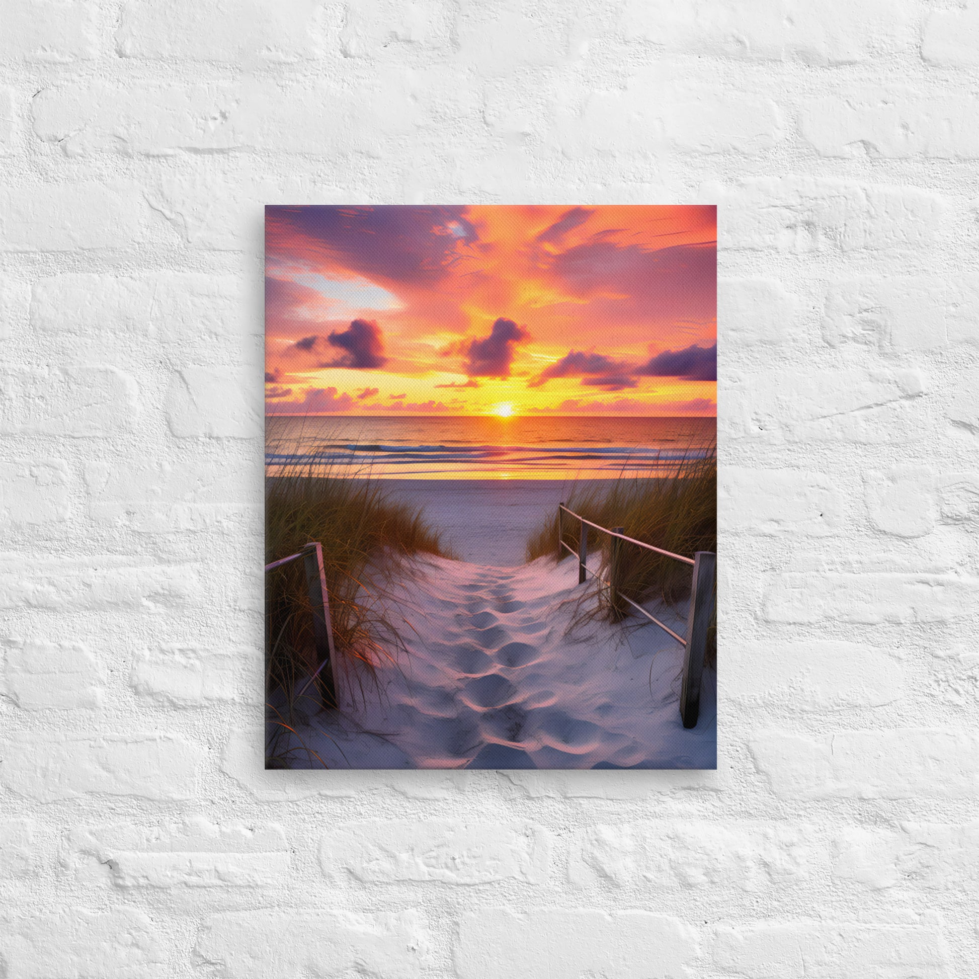 Florida Beach at Sunrise, Thin Canvas Print 16x20