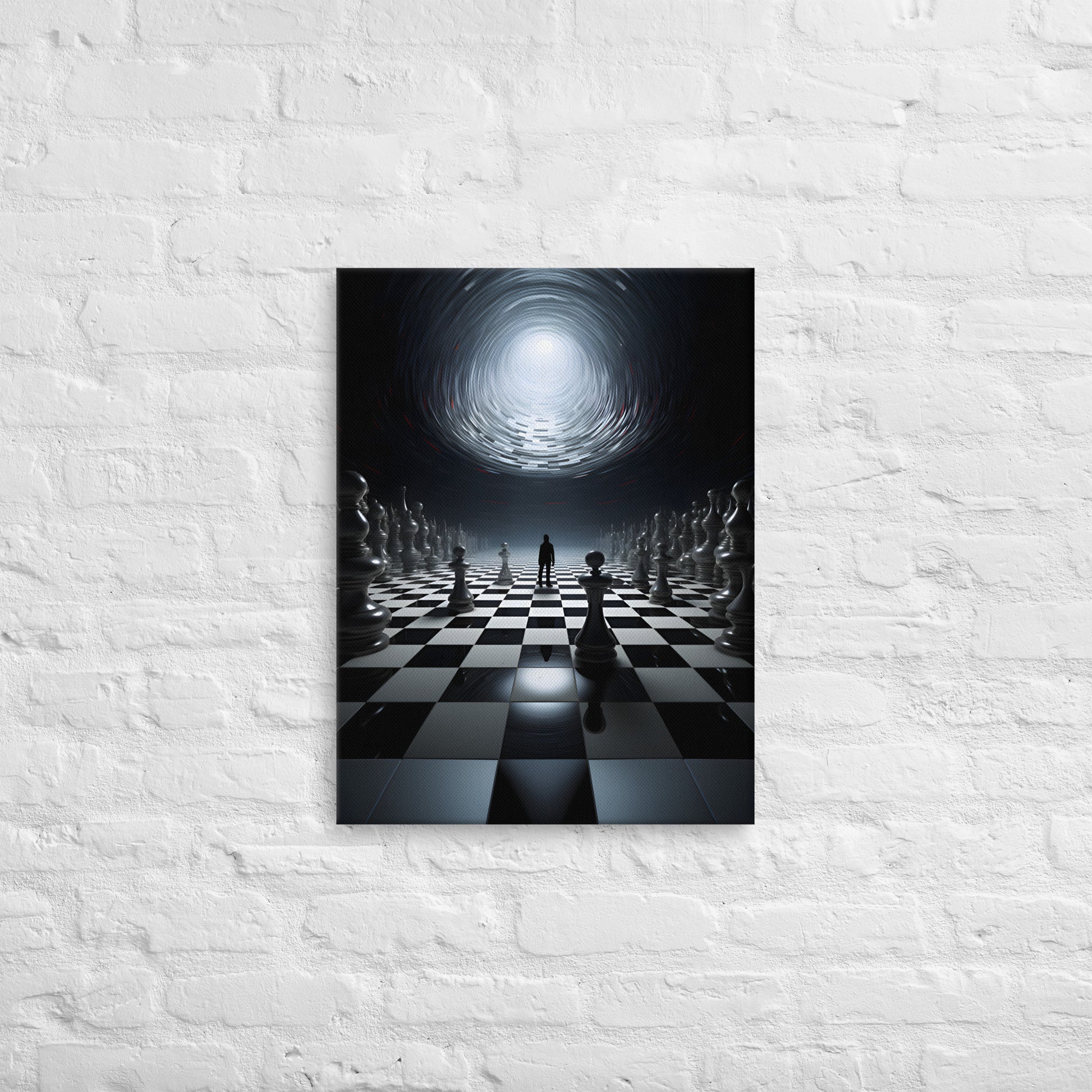 Inter-Dimensional Chess; AI Wall Art, 18x24 inch Digital Canvas Print 