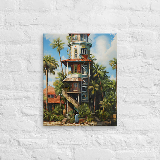 Lighthouse Home, Thin Canvas Print 16x20