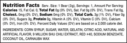 Lil Nitro the Worlds Hottest Gummy Bear Nutrition Facts