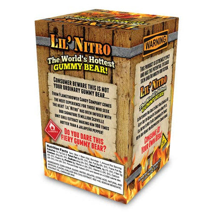 Lil' Nitro the Worlds Hottest Gummy Bear rear box