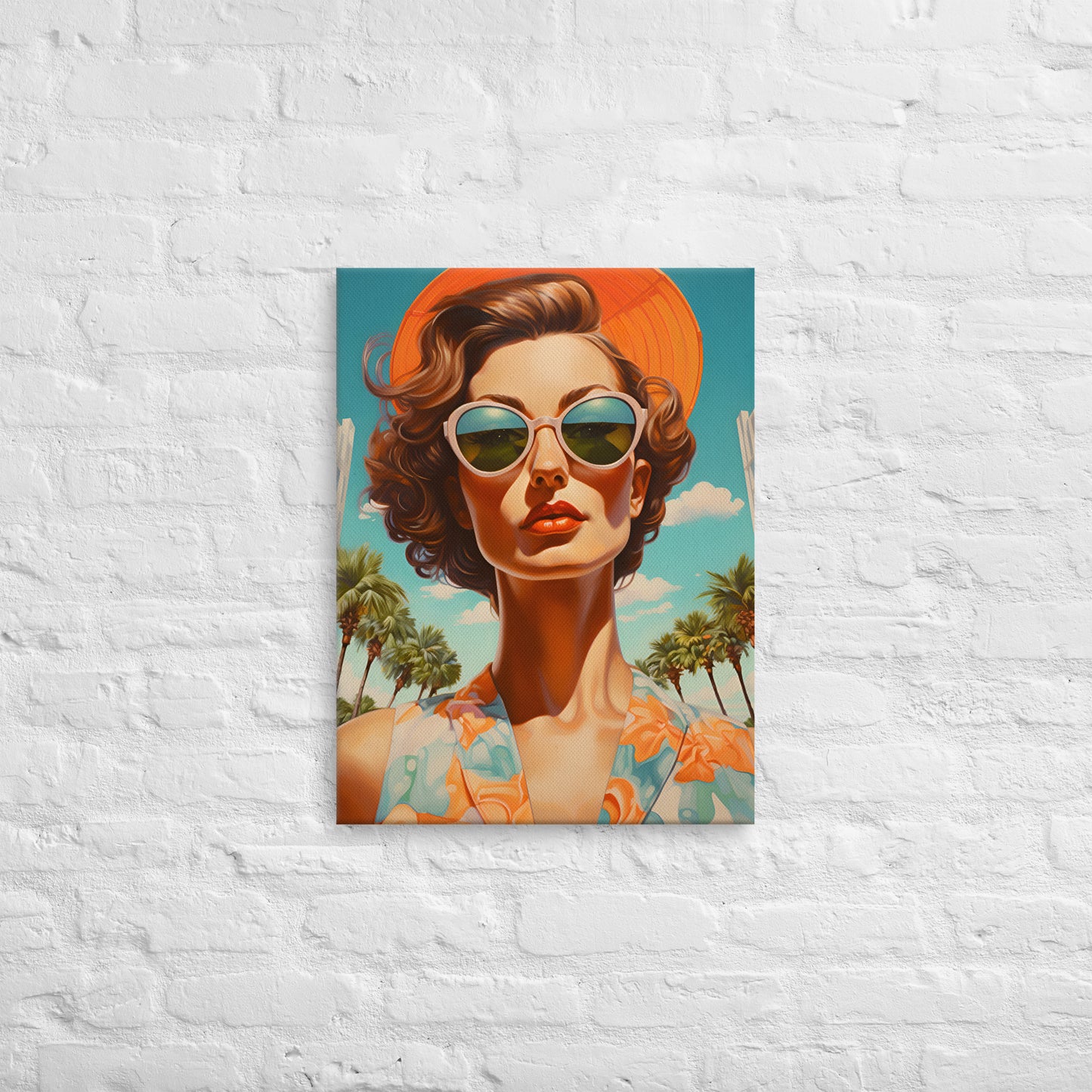 Stylish Florida Woman, Thin Canvas Print