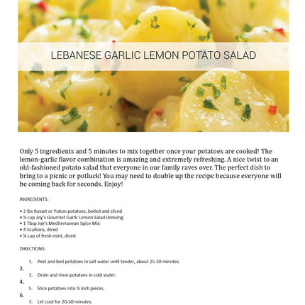 Lebanese Garlic Lemon Potato Salad Recipe