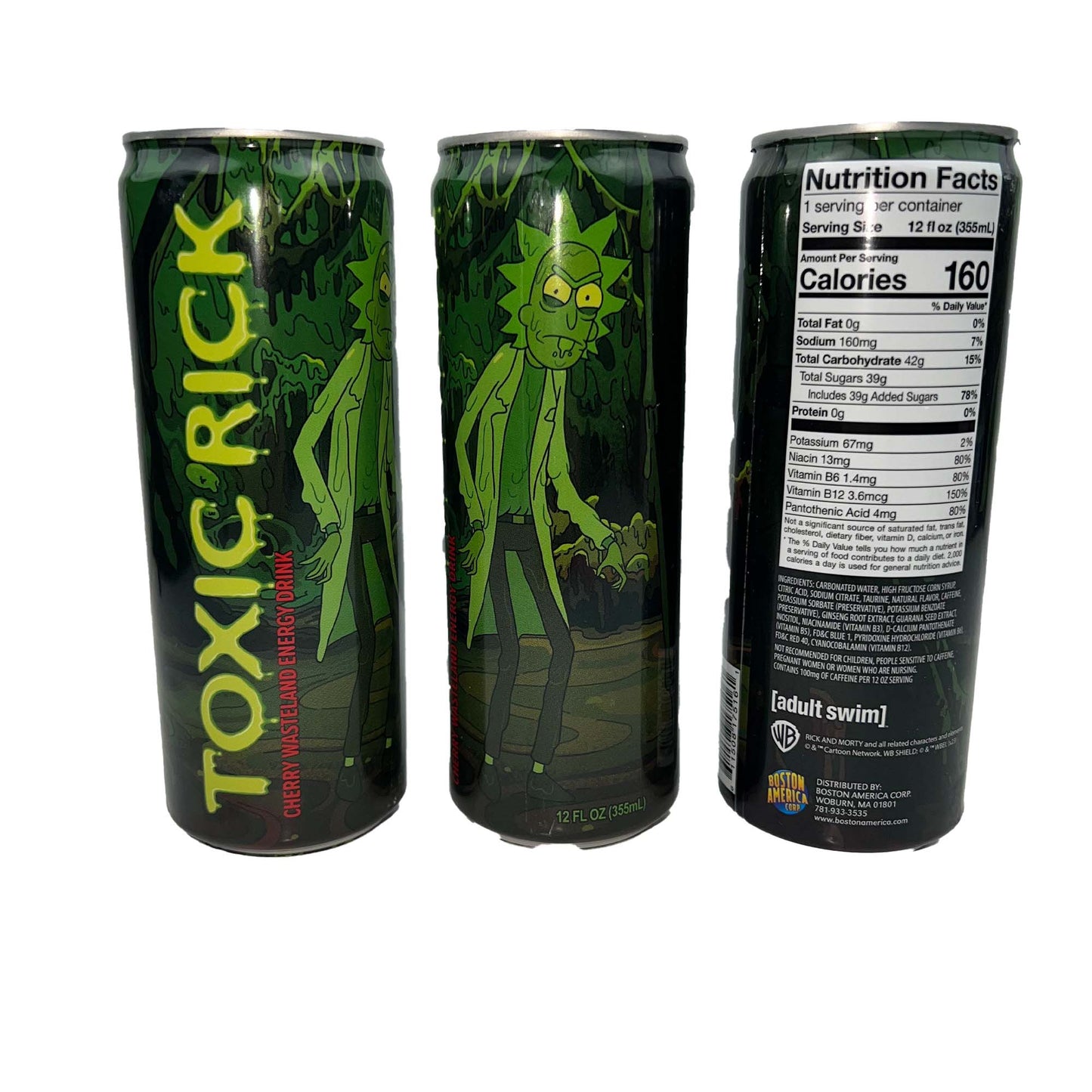TOXIC RICK, Rick and Morty Energy Drink 3 Pack Bundle